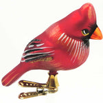 Tannebaum Treasures Male Cardinal Glass Ornament Clip On Red Bird Ohio V23352ac (16693)