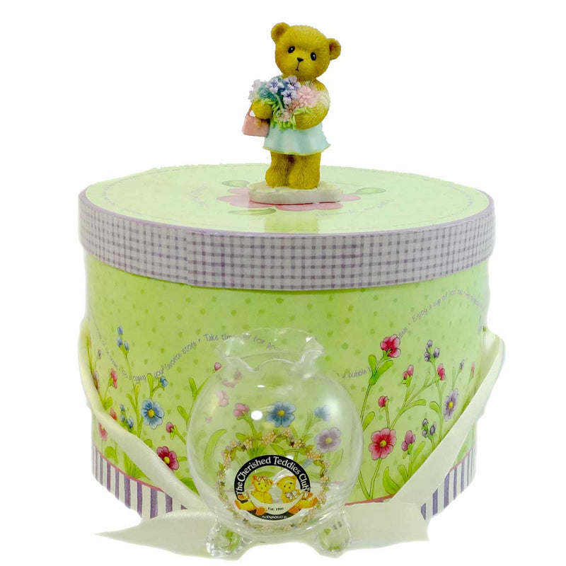 Cherished Teddies Robyn 2006 Club Kit - 10 Inch, Resin - Teddy Bear Wishing Jar Flowers Ctnr06 (18247)