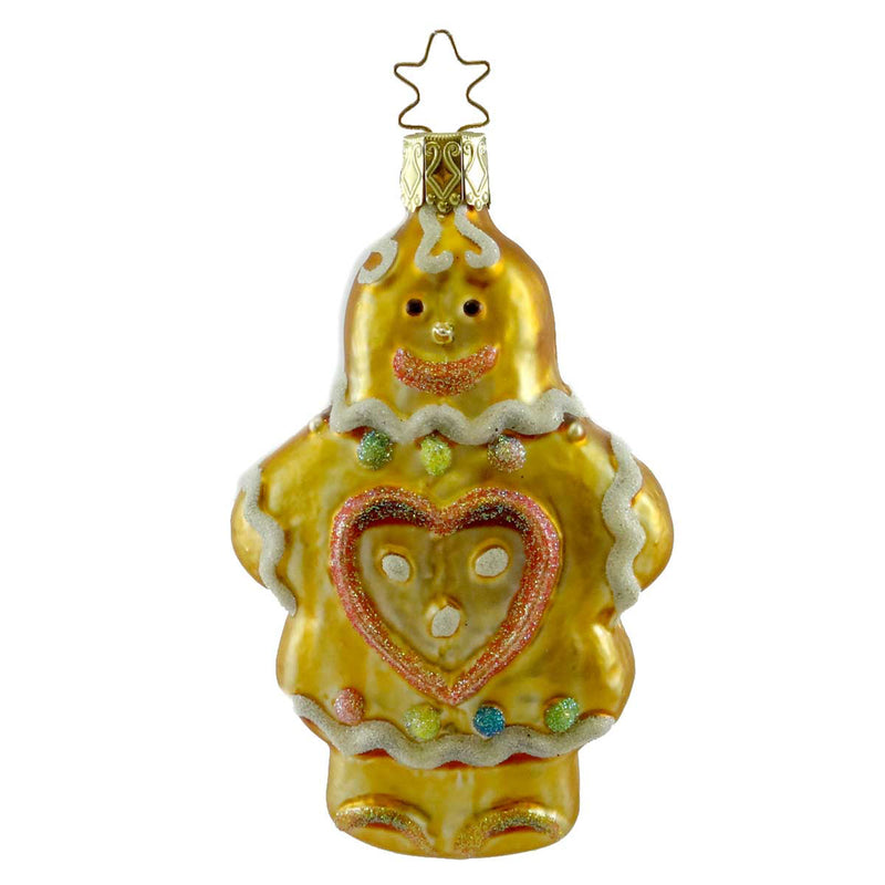 Inge Glas Ginger Girl Blown Glass Ornament Gingerbread Pastry 103006 (19128)
