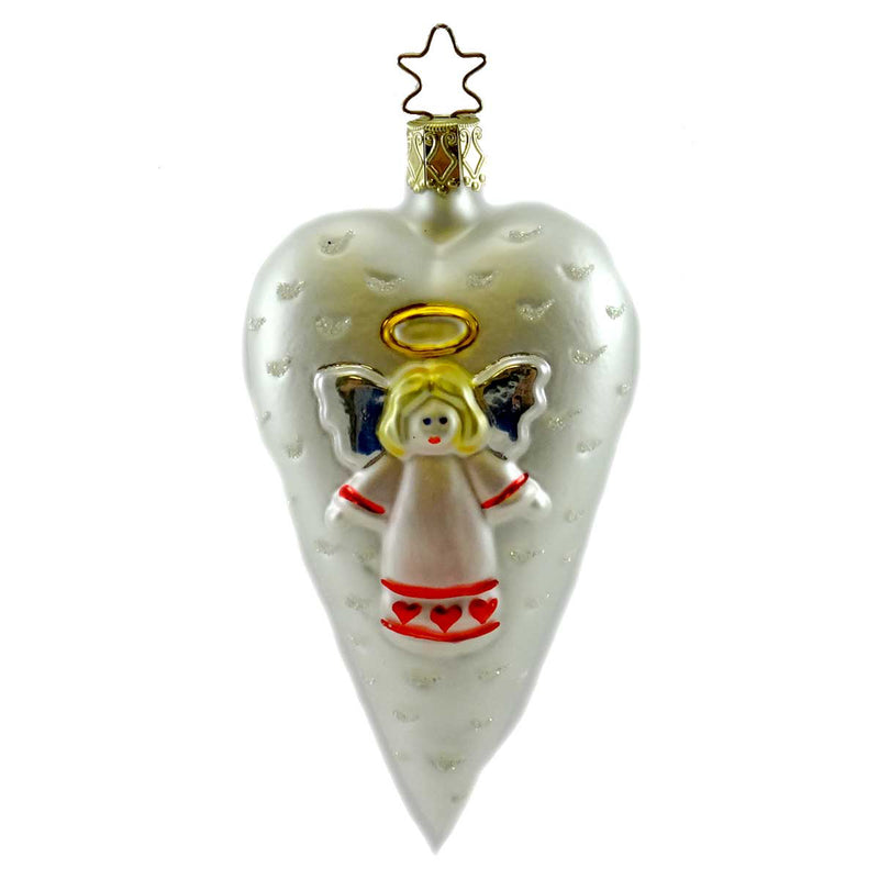 Inge Glas Angel Of Hearts Blown Glass Ornament 106905 (19145)