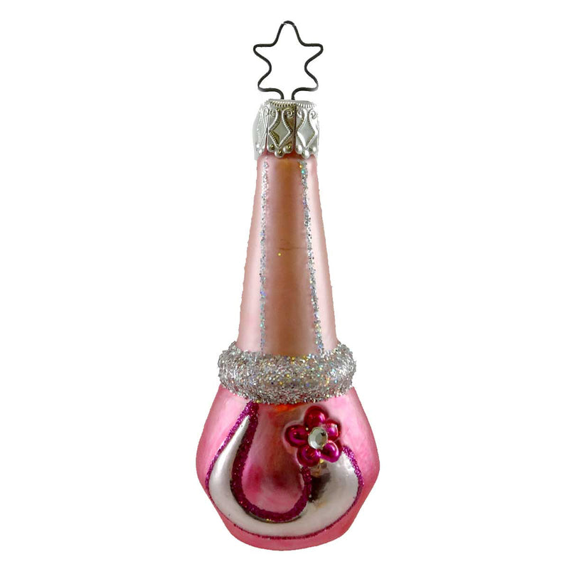 Inge Glas Nail Polish Blown Glass Ornament Pink Manicure 115306 (19178)