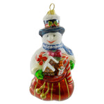 Polonaise Ornaments Snowman W/ Sweets Glass Ornament Christmas Pastry Ap3394 (19385)