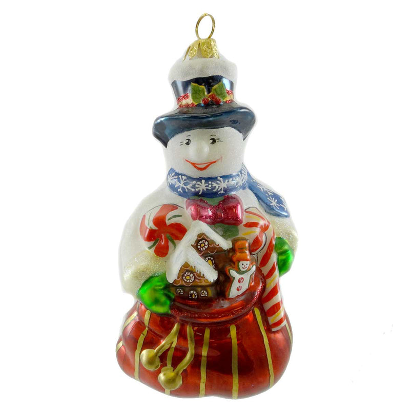 Polonaise Ornaments Snowman W/ Sweets Glass Ornament Christmas Pastry Ap3394 (19385)