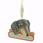 Personalized Ornaments BLACK DACHSHUND Polyresin Christmas Doy Puppy 21814