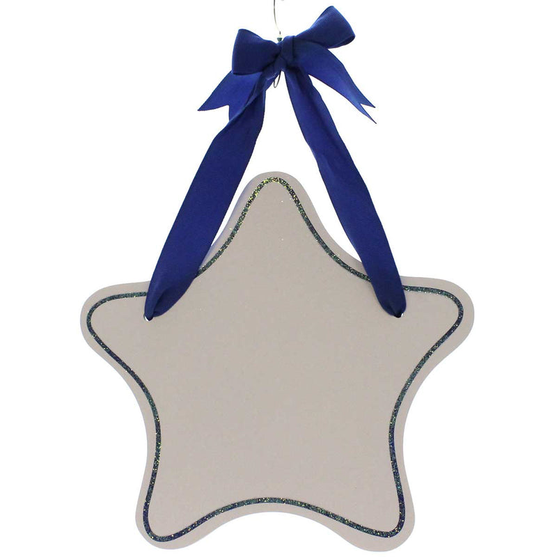 (21843) Blue Glittered Star Room Plaque