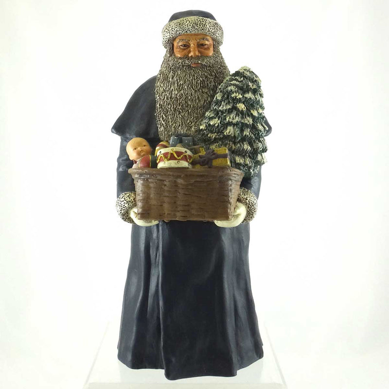 All Gods Children FATHER CHRISTMAS WHITE Polyresin Santa Basket Toy Tree 1773