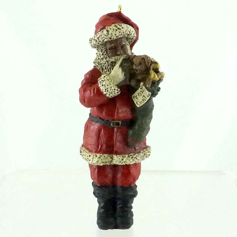All Gods Children Santa & Scooty Polyresin African American Puppy Stocking 1571 (21939)