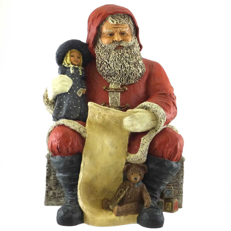 All Gods Children Santa  Claus White Polyresin Christmas List Teddy Bear 1767 (21941)