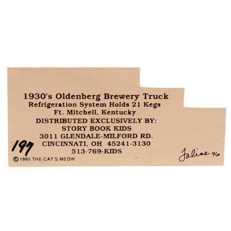 Cats Meow 1930 Oldenburg Brewery Truck - - SBKGifts.com