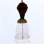Jim Shore POINSETTIA GLASS BELL ORNAMENT Polyresin Christmas 4041129