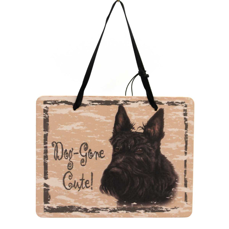 Animal Scottish Terrier Plaque Wood Dog Gone Cute Ornament Gp54 (23948)