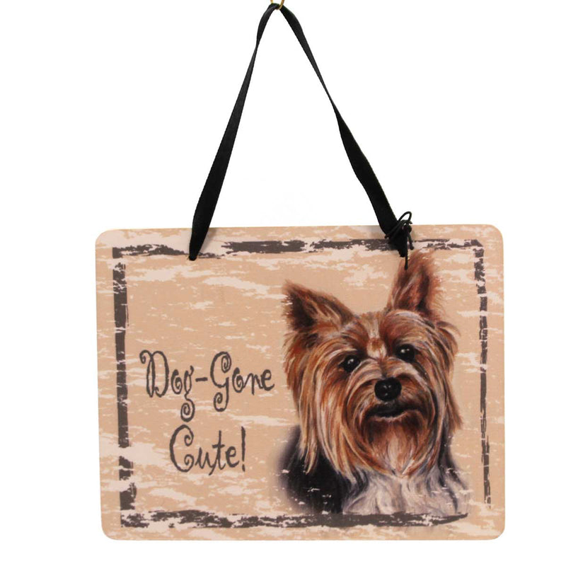Animal Yorkshire Terrier Plaque Wood Dog Gone Cute Ornament Gp47 (23950)