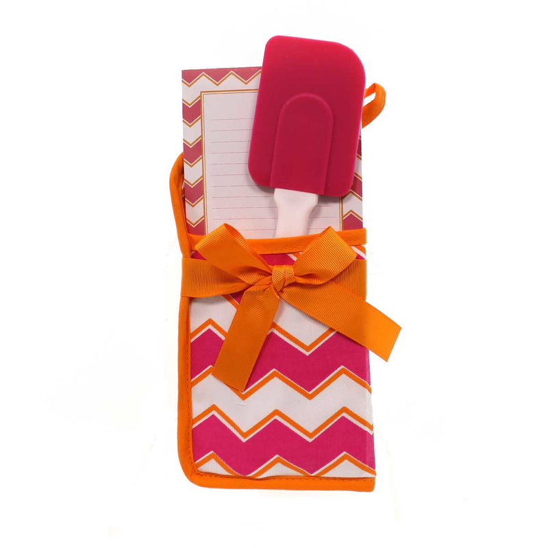 Home & Garden Pink & Orange Chevron Pot Fabric Holder Gift Set Spatula Pad 47557 (23992)
