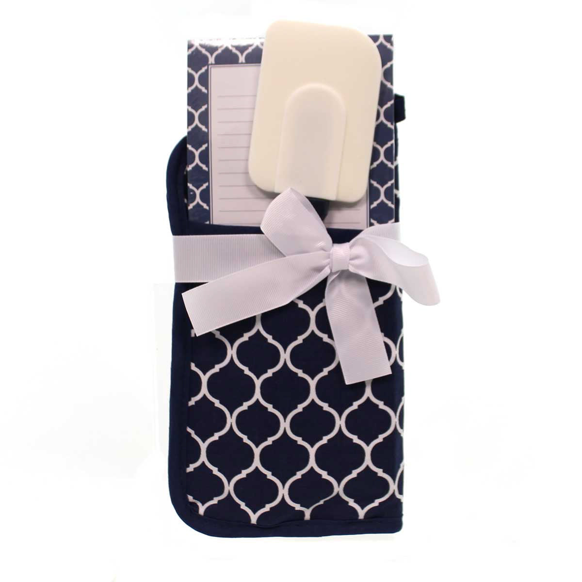 (23996) Navy Ogee Pot Holder Set