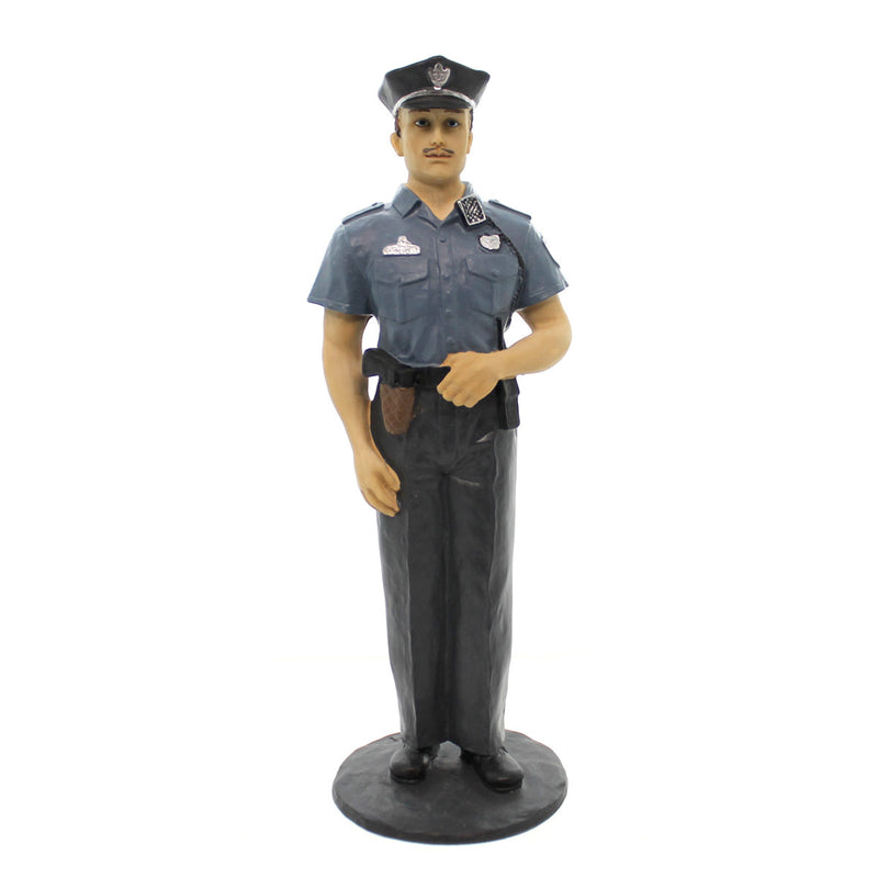 Figurine Policeman White Polyresin Law Enforcement Badge 27023