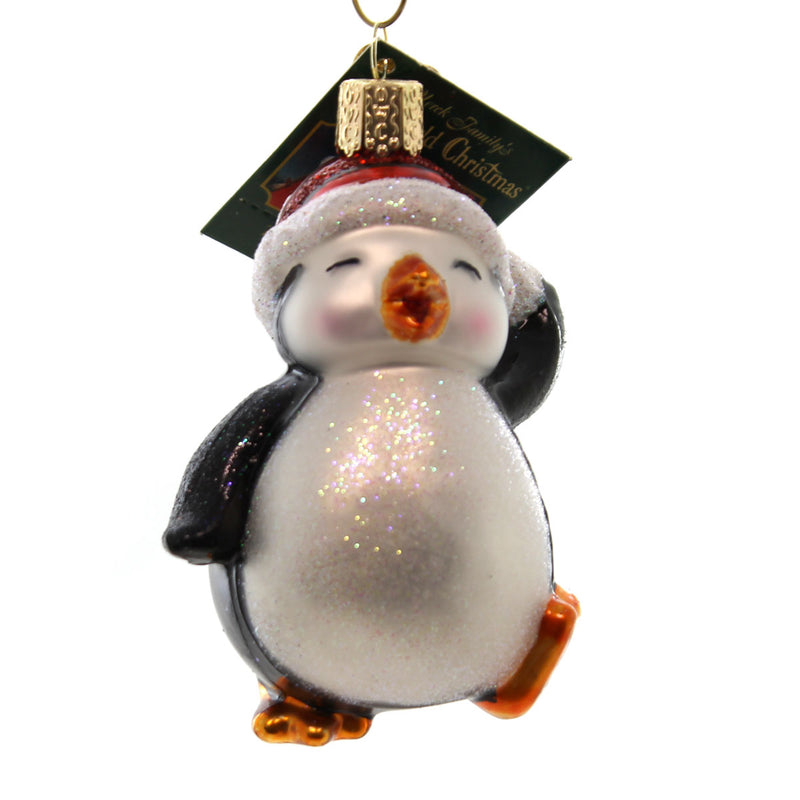 Old World Christmas Dancing Penguin Glass Cold Snow Ice Waddle 16095 (24561)