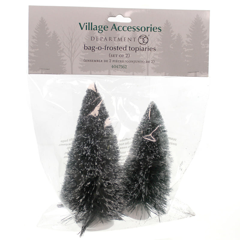 Department 56 Accessory Bag-O-Frosted Topiaries Trees St/2 Village 4047562 (25033)