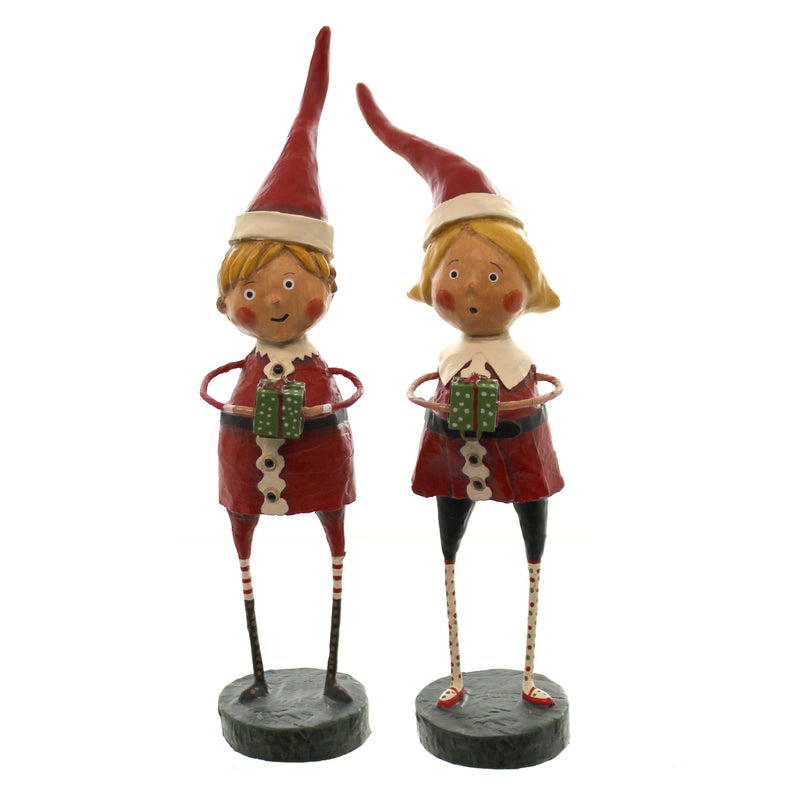Lori Mitchell Santas Little Helpers Polyresin Christmas St/2 Presents 38142 (25114)