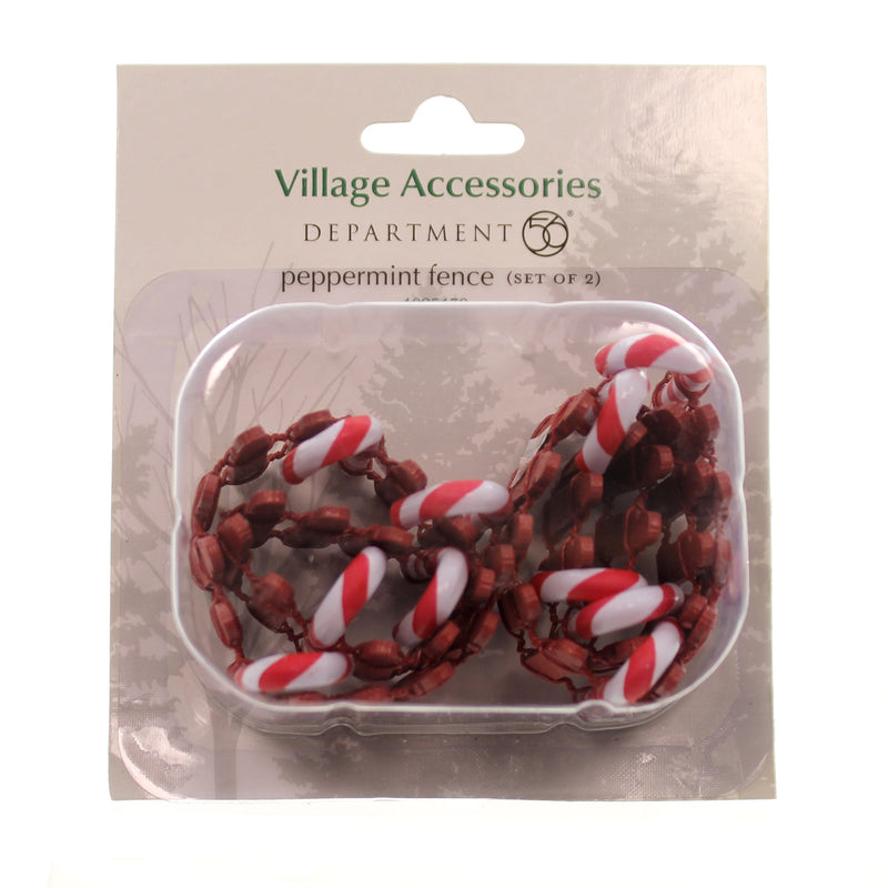 Dept 56 Accessory Peppermint Fence Set/2 Wood Village Christmas (25340)