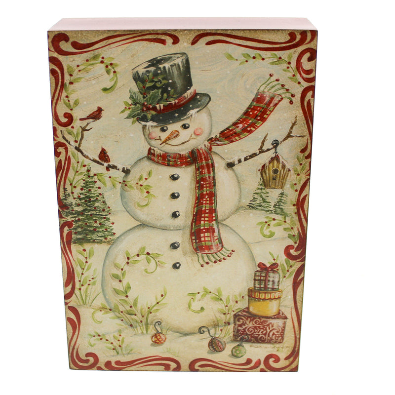Christmas Snowman Block Art Wood Christmas Sign Plaque 2020150308 (25462)