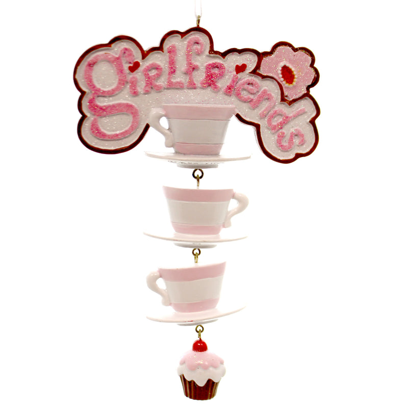 Personalized Ornament Girlfriends W/Three Coffe Cups Resin Holiday A1295 (25797)