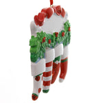 Personalized Ornament Four Sock Family With Holly - - SBKGifts.com