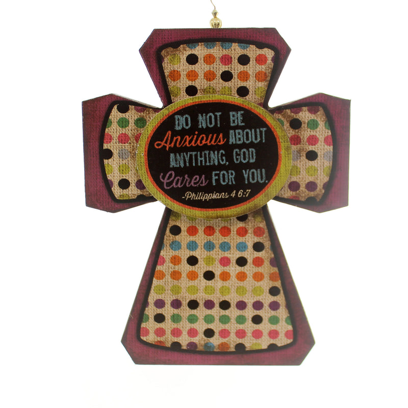 Home Decor Anxious About Anything Cross Wood Cross God Cares For You 4054825 (27120)