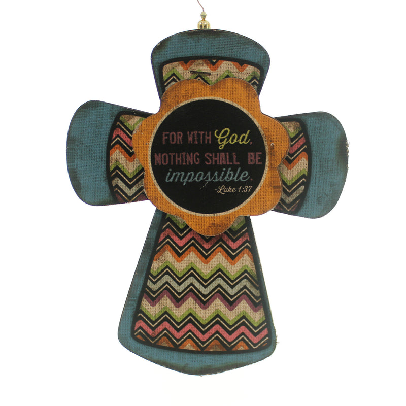 Home Decor With God Wall Cross Wood Religious Nothing Impossible 4054826 (27122)