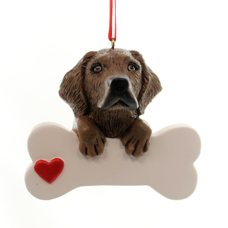 Holiday Ornament Chocolate Labrador Polyresin Retriever Dog Gentle 550C (27448)