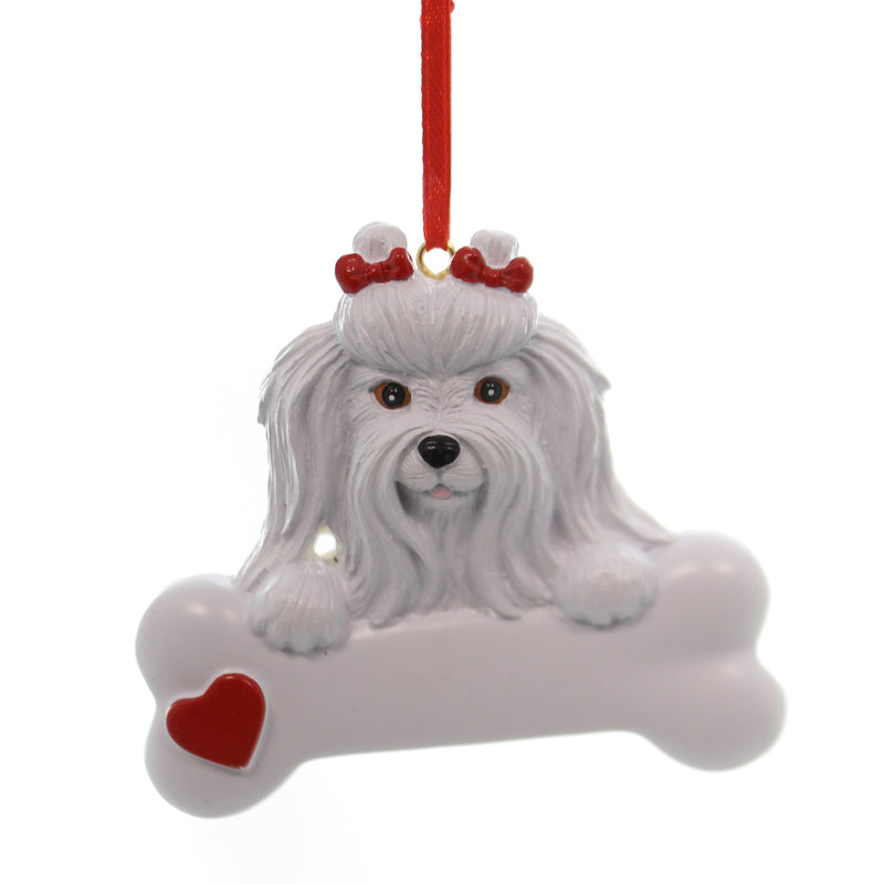 Personalized Ornament Maltese Polyresin Dog Puppy Playful 554 (27449)