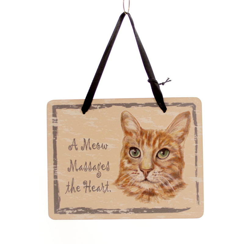 Animal Orange Tabby Plaque Wood Cat Kitten Gp103 (27452)