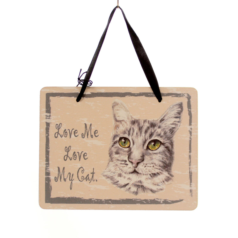 Animal Gray Tabby Plaque Wood Kitten Cat Gp102 (27453)