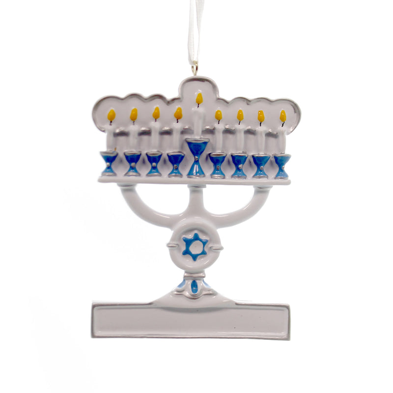 Personalized Ornament Menorah Polyresin Jewish Candelabrum  Jerusalem 15 (27465)