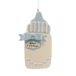 Personalized Ornament Blue Baby Bottle Polyresin Boy First Christmas 942B (27477)