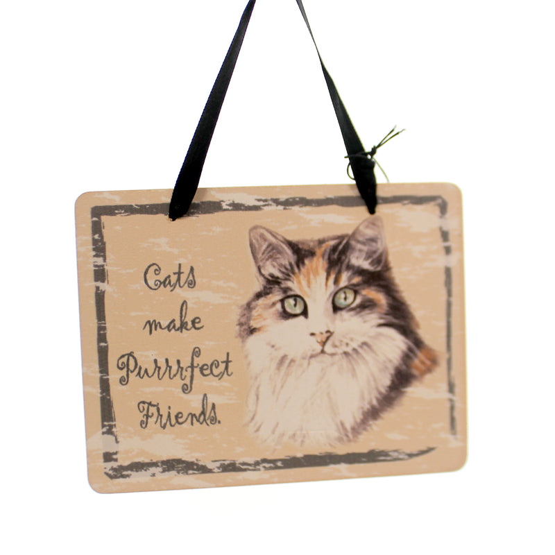 Animal Calico Cat Plaque Wood Purrfect Friends Kitten Gp101 (27483)