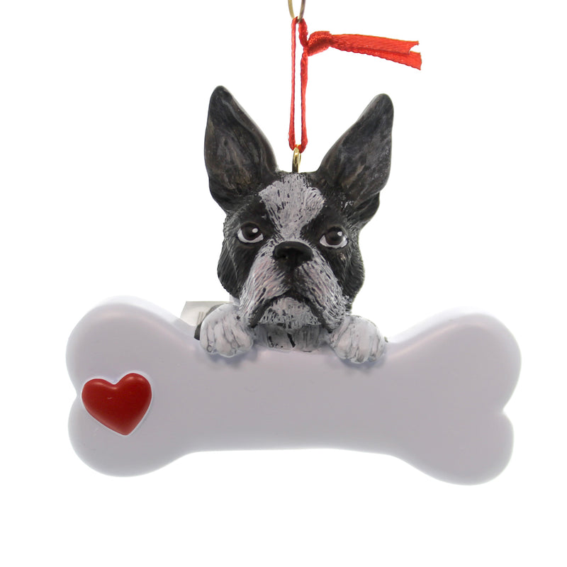 Personalized Ornament Boston Terrier Polyresin Dog Best Friend Bone 574 (27501)