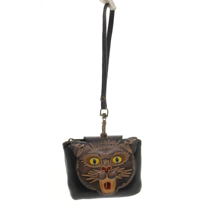 Handbags Black Cat E-Wristlet Leather Coin Cash Credit Card Holder Cp3536 (27585)