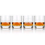 Home & Garden Whiskey Label Crystal Tumblers Glass Etched Glasses Set/4 4508 (27800)