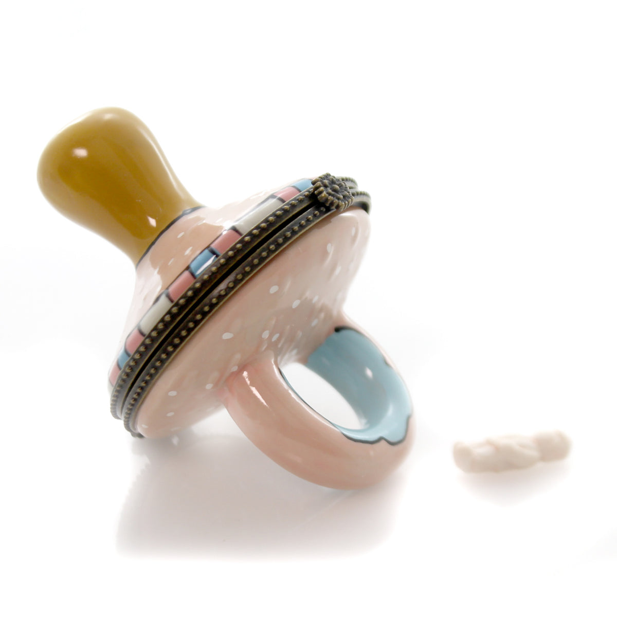 Hinged Trinket Box Pink Pacifier - - SBKGifts.com