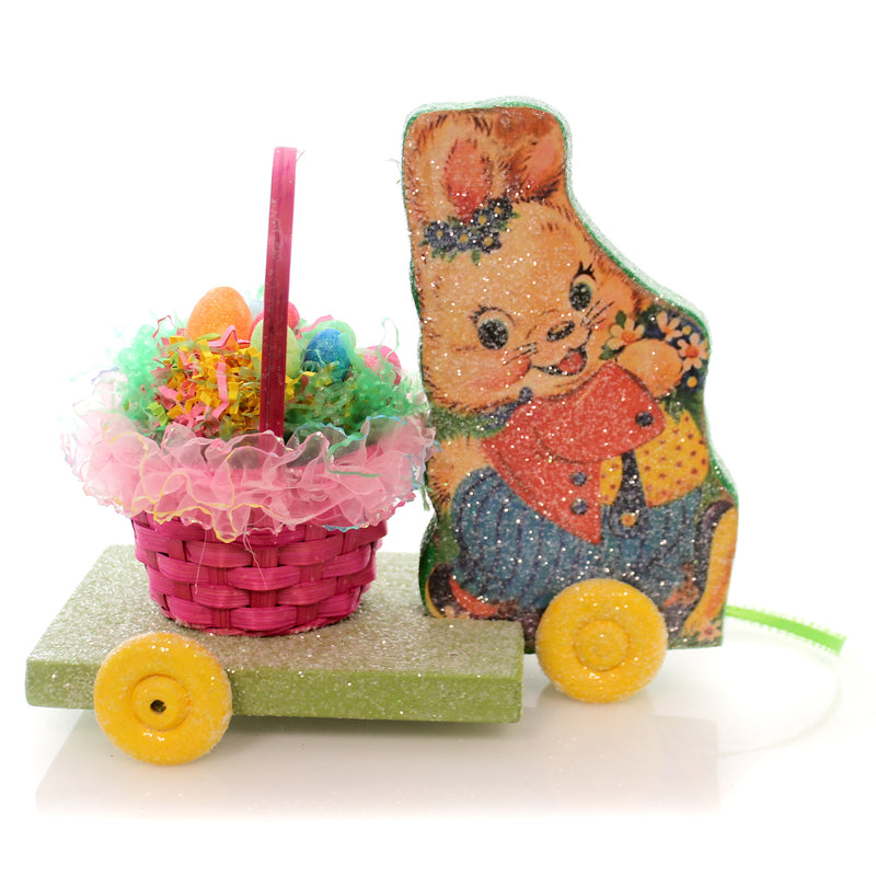 Easter Bunny Pull Toy W/Basket - - SBKGifts.com