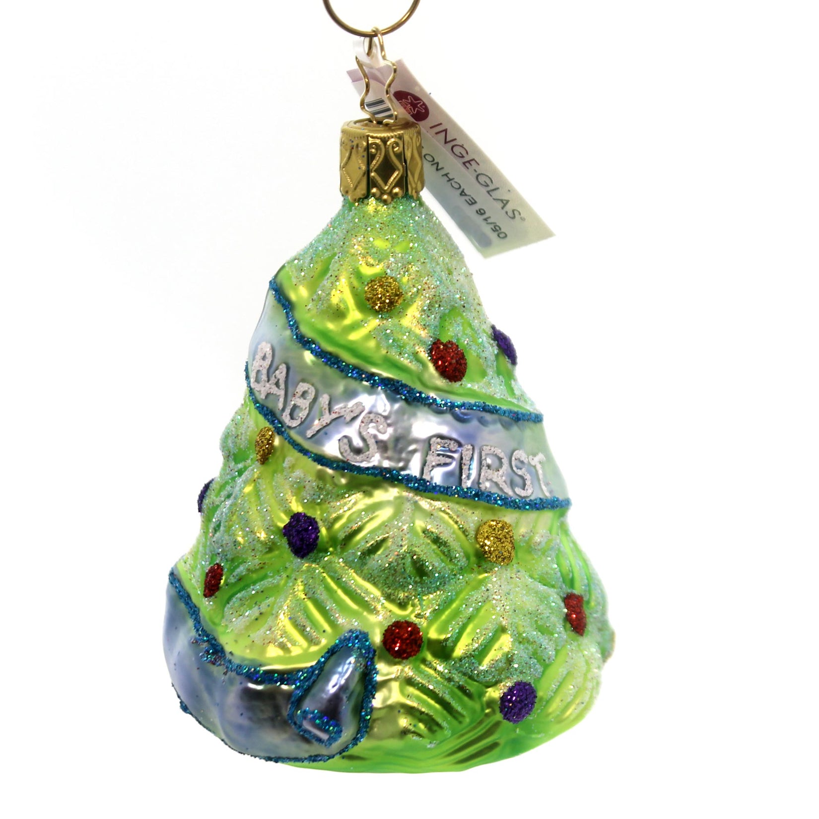 Inge Glas Newborn's First Glass Christmas Ornament Tree | SBKGifts.com