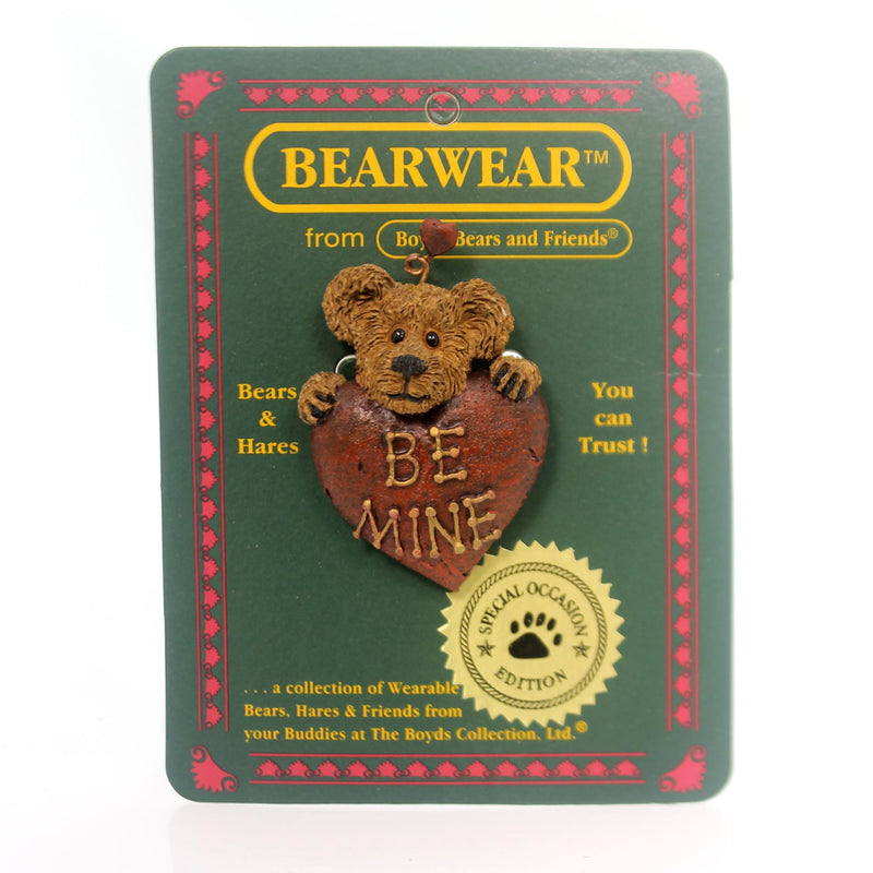 Boyds Bears Resin Harltey B. Mine Pin Teddy Bear Heart Valentines 82010 (29636)