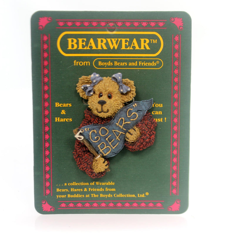 Boyds Bears Resin Kimberly Cheerenshout Pin Teddy Bear School Spirit 26053 (29644)