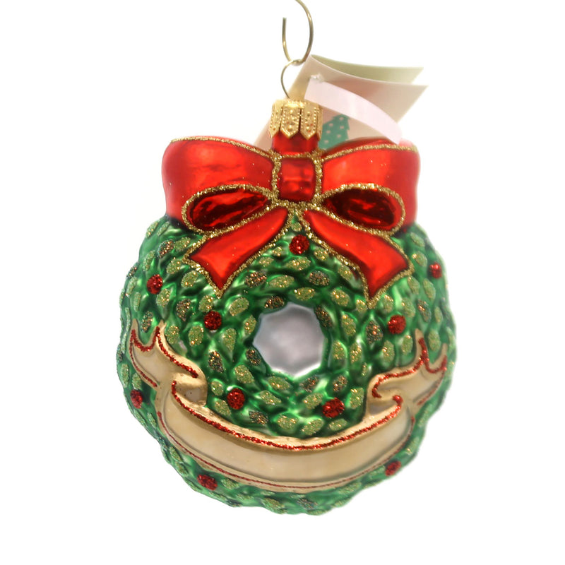 Tannebaum Treasures Wreath Ornament Glass Holiday Holly Christmas Ha04204 (29726)