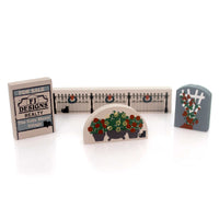 (30100) Cats Meow Village Accessory Group 2, 2.00 Inch, Roses Flowers Fence Retired Acc 2