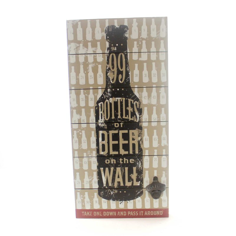 Home & Garden 99 Bottles Of Beer Wall Art Wood Plaque Bottle Opener 20201600699 (30646)