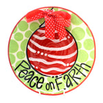 Tabletop Peace On Earth Bowl Ceramic Christmas Polka Dot Bow 1624125 (31127)