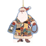 Cats Meow Village 2016 Quilted Santa Ornament Wood Christmas 16695 (31334)