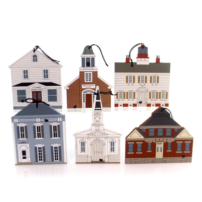 Cats Meow Village 1995 ORNAMENT SET / 6 Retired Limited Edition 1995 Orn Set/6
