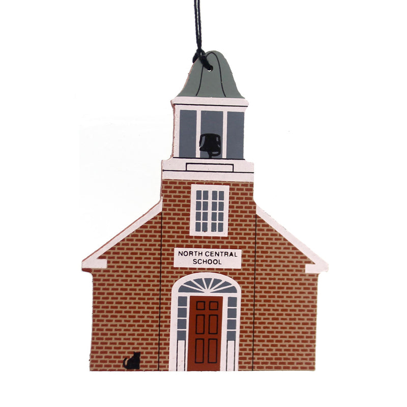 Cats Meow Village NORTH CENTRAL SCHOOL ORNAMENT 1955 Retied Limited Edition 016